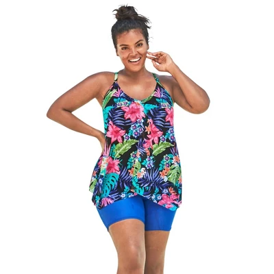 Swim 365 Women’s Plus Size Longer Length Mesh Tankini Top 13 Swim 365 Women’s Plus Size Longer Length Mesh Tankini Top - Image 11