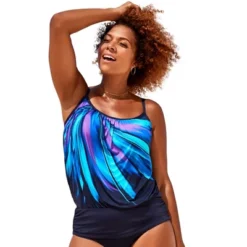 Swimsuits For All Women’s Plus Size Lightweight Blouson Tankini Top -Mizuno Shop GUEST d62bbc8d 6df3 4af3 916c fbc02e7fd476