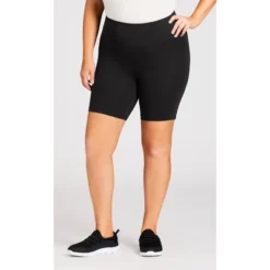Women's Plus Size Supima® Bike Short - Black | AVENUE -Mizuno Shop GUEST d71abcb4 4ddf 4c1f ba33 cb2b4cd36bb1