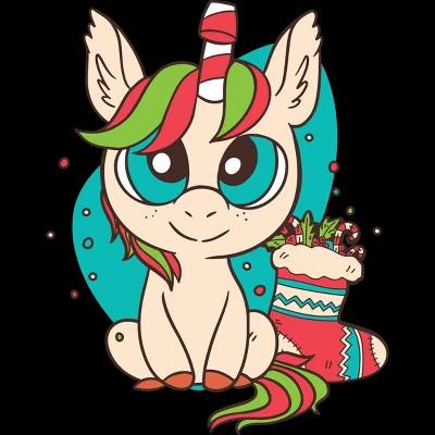 Women's Design By Humans Christmas Candy Cane Unicorn With Stocking By Rasok Racerback Tank Top 3 Women's Design By Humans Christmas Candy Cane Unicorn With Stocking By Rasok Racerback Tank Top