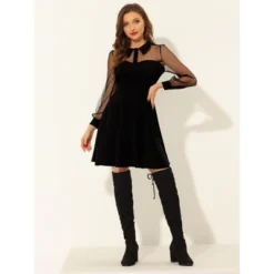 Allegra K Women's Sheer Mesh Panel Long Sleeve Fit And Flare Mini A-Line Dresses 11 Allegra K Women's Sheer Mesh Panel Long Sleeve Fit And Flare Mini A-Line Dresses -Mizuno Shop GUEST dbcce816 8ecf 4657 b8f8 74f4063f6fda