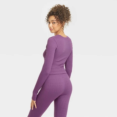 Women's Textured Seamless Long Sleeve Top - JoyLab™ 3 Women's Textured Seamless Long Sleeve Top - JoyLab™