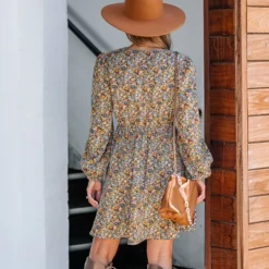 Women's Ditsy Floral Peasant Sleeve Dress - Cupshe -Mizuno Shop GUEST df49110f 2077 4cb2 9cfd 653c24e7576c