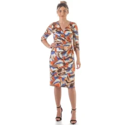 24seven Comfort Apparel Orange Faux Wrap Knee Length Cocktail Dress 16 24seven Comfort Apparel Orange Faux Wrap Knee Length Cocktail Dress -Mizuno Shop GUEST e0b6b30b ceb9 4bc1 9b34 a5cd5f36dd4d