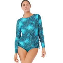 Swimsuits For All Women’s Plus Size Chlorine Resistant Side-Tie Adjustable Long Sleeve Swim Tee 14 Swimsuits For All Women’s Plus Size Chlorine Resistant Side-Tie Adjustable Long Sleeve Swim Tee -Mizuno Shop GUEST e49e534c fe9e 46a4 8860 92cc100d931d