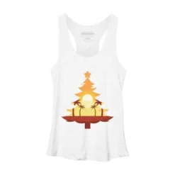 Women's Design By Humans Christmas In July Tree Sunset By Destiny29 Racerback Tank Top -Mizuno Shop GUEST e4cb677e d8de 4a0b 8d54 c38dd0343587