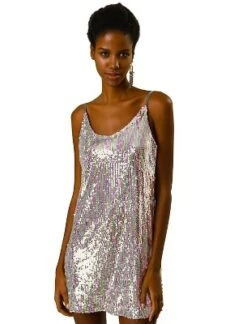 Allegra K Women's Glitter Sparkle Adjustable Prom Strap Mini Sequin Dress -Mizuno Shop GUEST e511d701 b70a 4aeb 9547 61c87c91d697