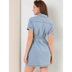 Allegra K Women's Jean Casual Collared Belted Button Down Denim Shirt Dress 13 Allegra K Women's Jean Casual Collared Belted Button Down Denim Shirt Dress -Mizuno Shop GUEST e55604a6 cde9 411f 9cb1 c27b5d7dbe34