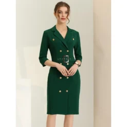 Allegra K Women's Lapel Collar Double Breasted Belted Business Work Blazer Dress 10 Allegra K Women's Lapel Collar Double Breasted Belted Business Work Blazer Dress -Mizuno Shop GUEST e9eb2ccf 9a50 4d46 ab66 6569e27cb406