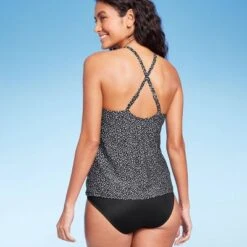 Women's High Neck Tankini Top - Kona Sol™ Black