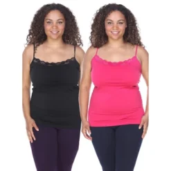 Women's Plus Size Lace Tank Tops Pack Of 2 - One Size Fits Most Plus - White Mark -Mizuno Shop GUEST ebdcdd16 6584 4dc7 a213 d5926e65e454