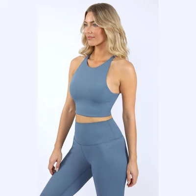 90 Degree By Reflex Womens Laser Embossed Interlink High Impact Cropped Top 7 90 Degree By Reflex Womens Laser Embossed Interlink High Impact Cropped Top - Image 5