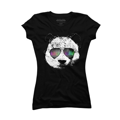 Junior's Design By Humans Old School Panda By Clingcling T-Shirt 5 Junior's Design By Humans Old School Panda By Clingcling T-Shirt - Image 3