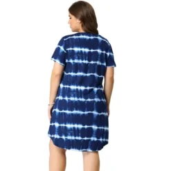 Agnes Orinda Women's Plus Size Tie Dye Trendy V Neck High Low Hem Casual Dresses -Mizuno Shop GUEST efdb8337 be8e 4d6b 9017 f64bb0427a3a