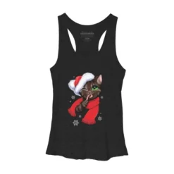 Women's Design By Humans Christmas Cat By POLINART Racerback Tank Top -Mizuno Shop GUEST f3745152 3052 42fb 844a 6e8eab7f9fee