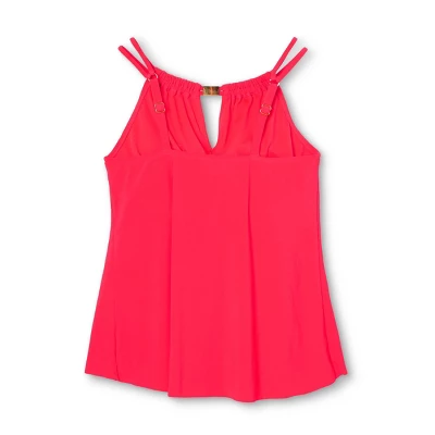 Women's UPF 50 High Neck Keyhole Tankini Top - Aqua Green® 7 Women's UPF 50 High Neck Keyhole Tankini Top - Aqua Green® - Image 5