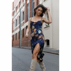 Petal And Pup Womens Alejandra Cowl Neck Midi Dress