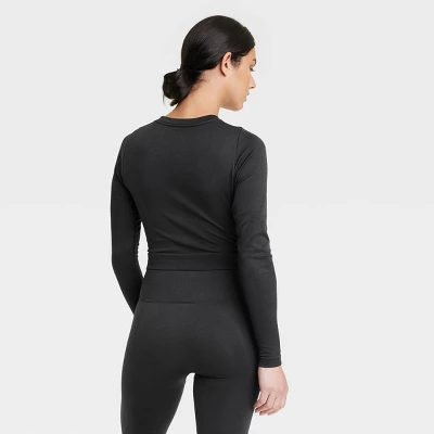 Women's Seamless Long Sleeve Crop Top - All In Motion™ 3 Women's Seamless Long Sleeve Crop Top - All In Motion™