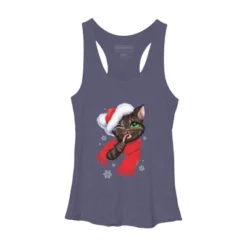 Women's Design By Humans Christmas Cat By POLINART Racerback Tank Top -Mizuno Shop GUEST f802c8e2 b4de 407a 8d31 b7e75fa80fb9