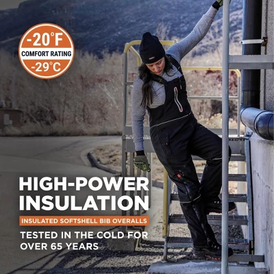 RefrigiWear Women's Insulated Softshell Bib Overalls With Reflective Piping 3 RefrigiWear Women's Insulated Softshell Bib Overalls With Reflective Piping