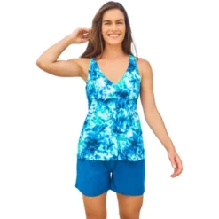 Swim 365 Women’s Plus Size Flowy Tankini Top -Mizuno Shop GUEST fcf80f69 276c 4414 9902 310c262151bc
