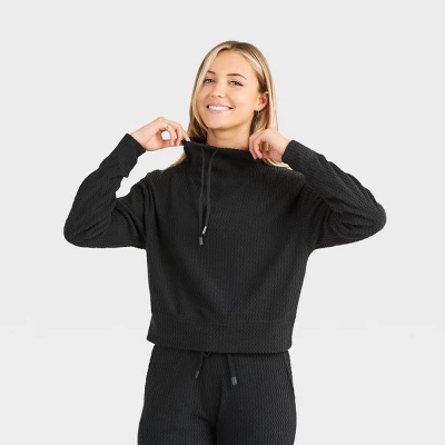 Wander By Hottotties Women's Diane Zig Zag Mock Neck Athletic Top - Black 5 Wander By Hottotties Women's Diane Zig Zag Mock Neck Athletic Top - Black - Image 3